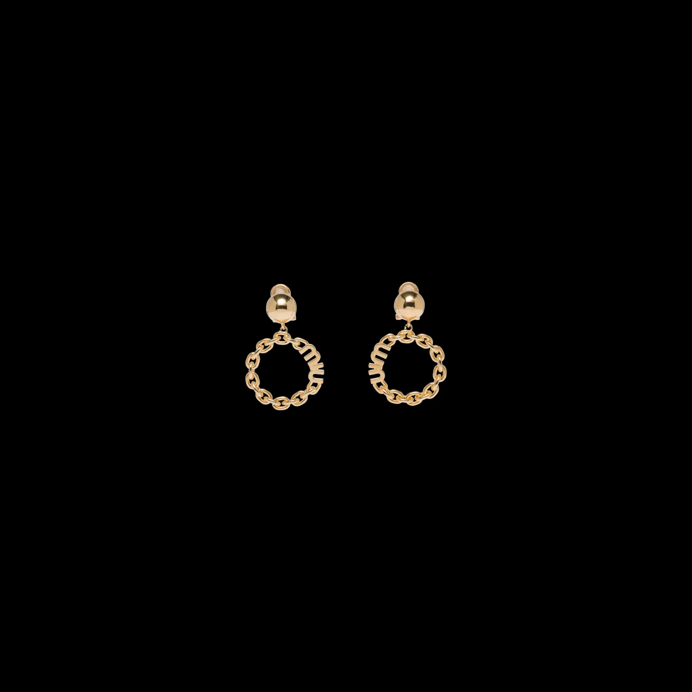 Gold Metal Earrings | Miu Miu