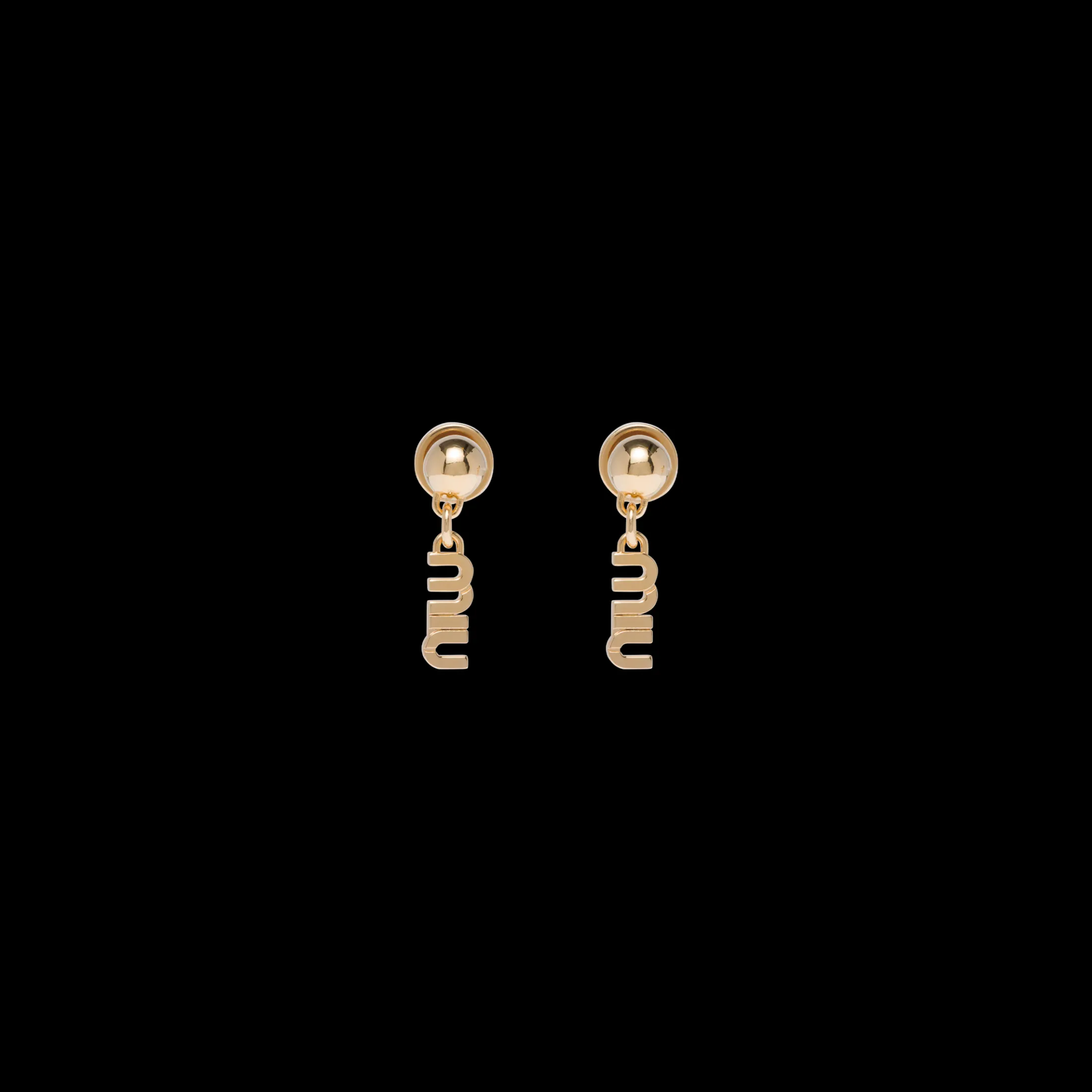 Gold Metal Earrings | Miu Miu