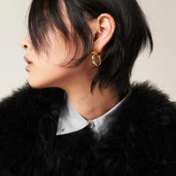 Gold Metal Earrings | Miu Miu