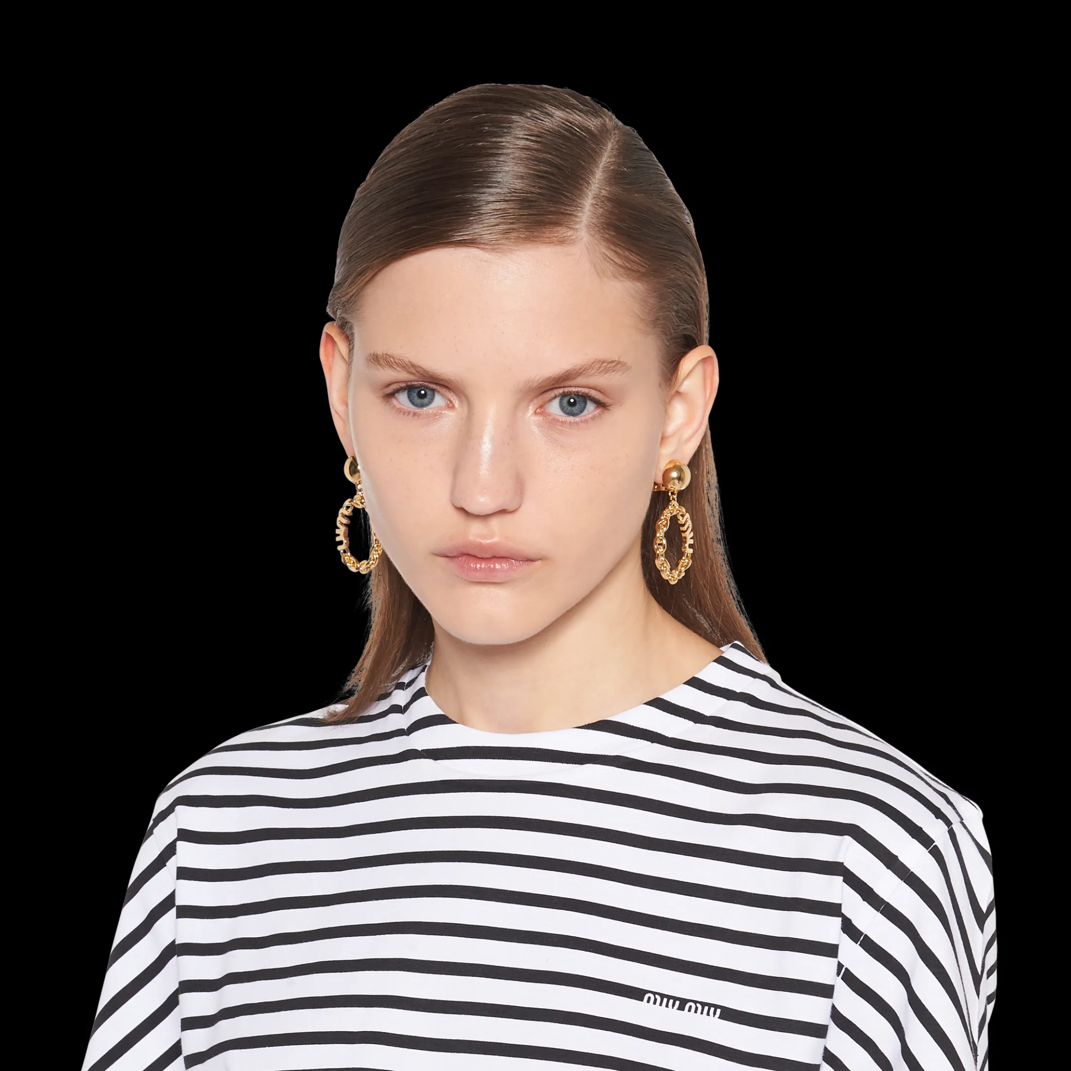 Gold Metal Earrings | Miu Miu