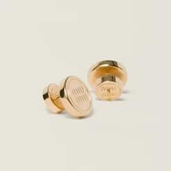 Gold Metal Earrings | Miu Miu