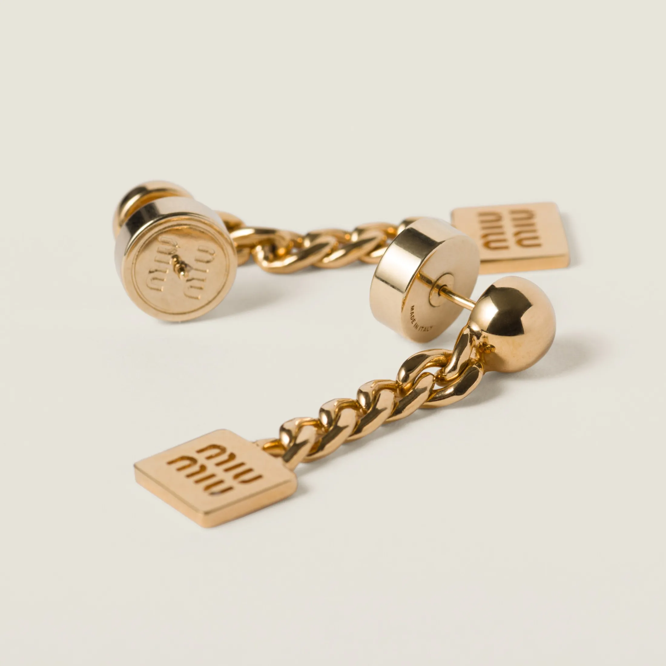 Gold Metal Earrings | Miu Miu