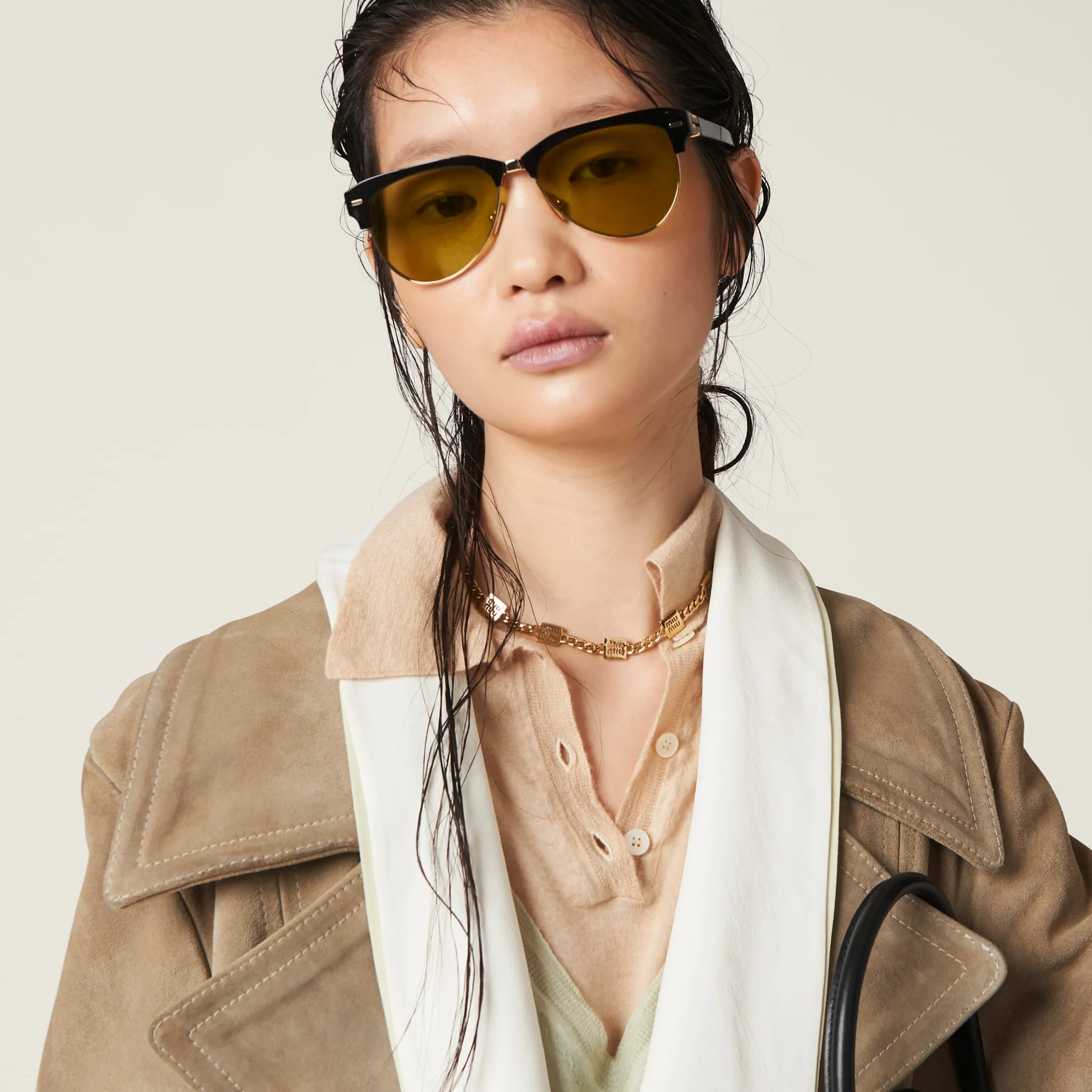 Gold Metal Necklace | Miu Miu
