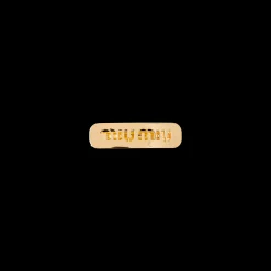 Gold Miu Logo Hair Clip | Miu Miu