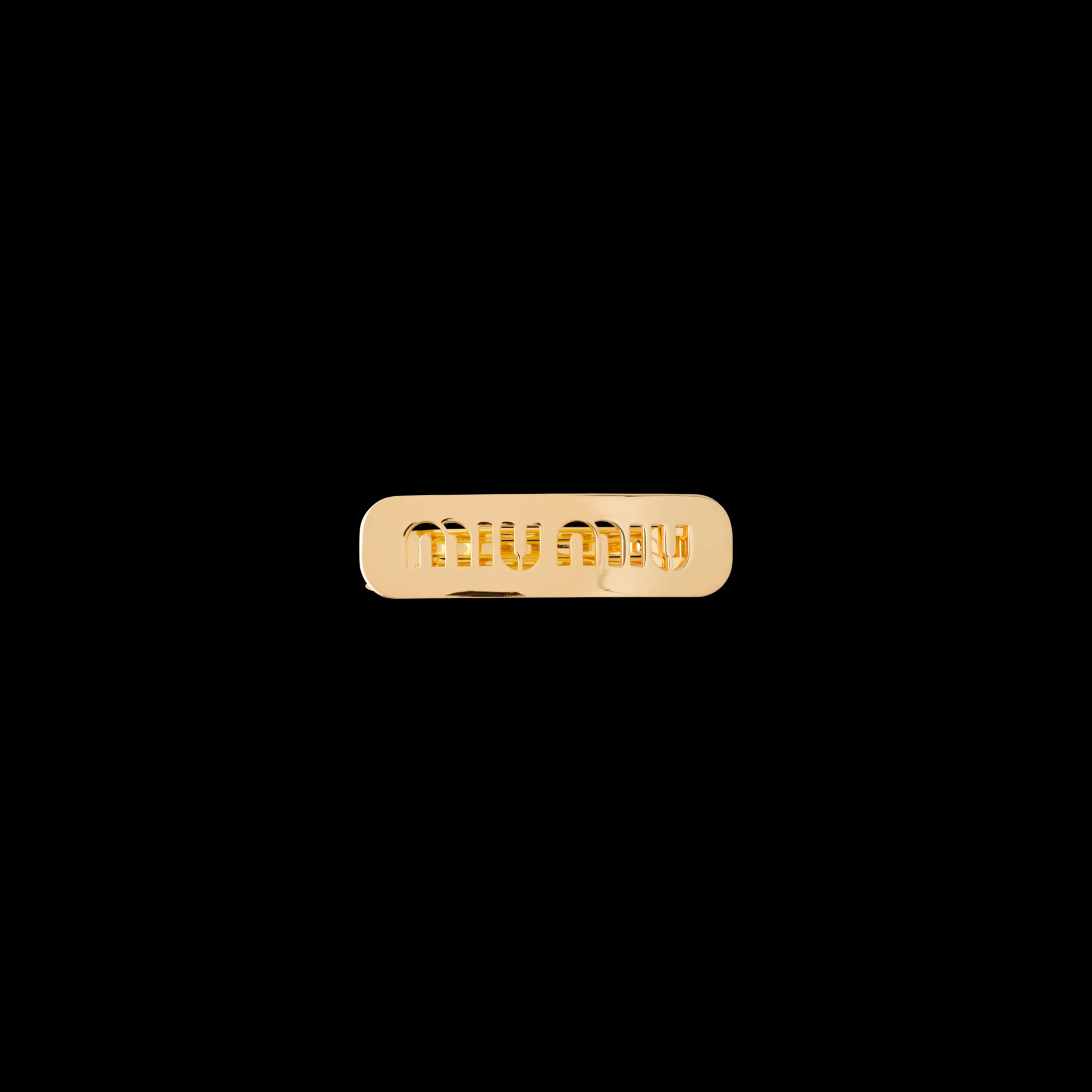 Gold Miu Logo Hair Clip | Miu Miu
