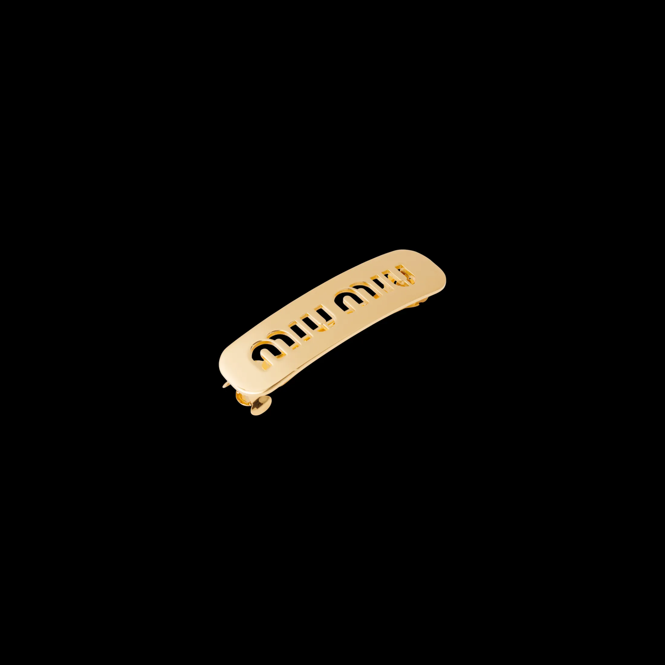 Gold Miu Logo Hair Clip | Miu Miu