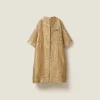 Gold Single-breasted Lamé Cloquet Jacquard Cape | Miu Miu