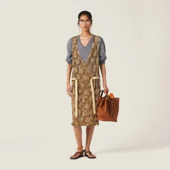 Gold Tulle Dress With Floral Embroidery | Miu Miu