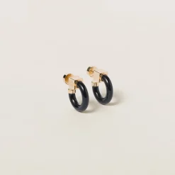 Gold/black Plexiglas And Metal Earrings | Miu Miu