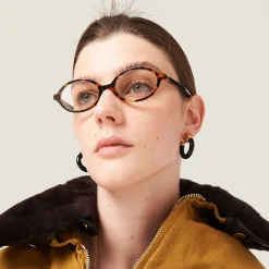 Gold/black Plexiglas And Metal Earrings | Miu Miu