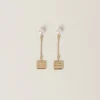 Gold/cream Metal Earrings With Artificial Pearls | Miu Miu