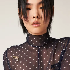 Gold/crystal Brooch With Crystal Pendant | Miu Miu