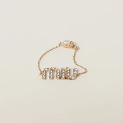 Gold/crystal Crystal Bracelet | Miu Miu