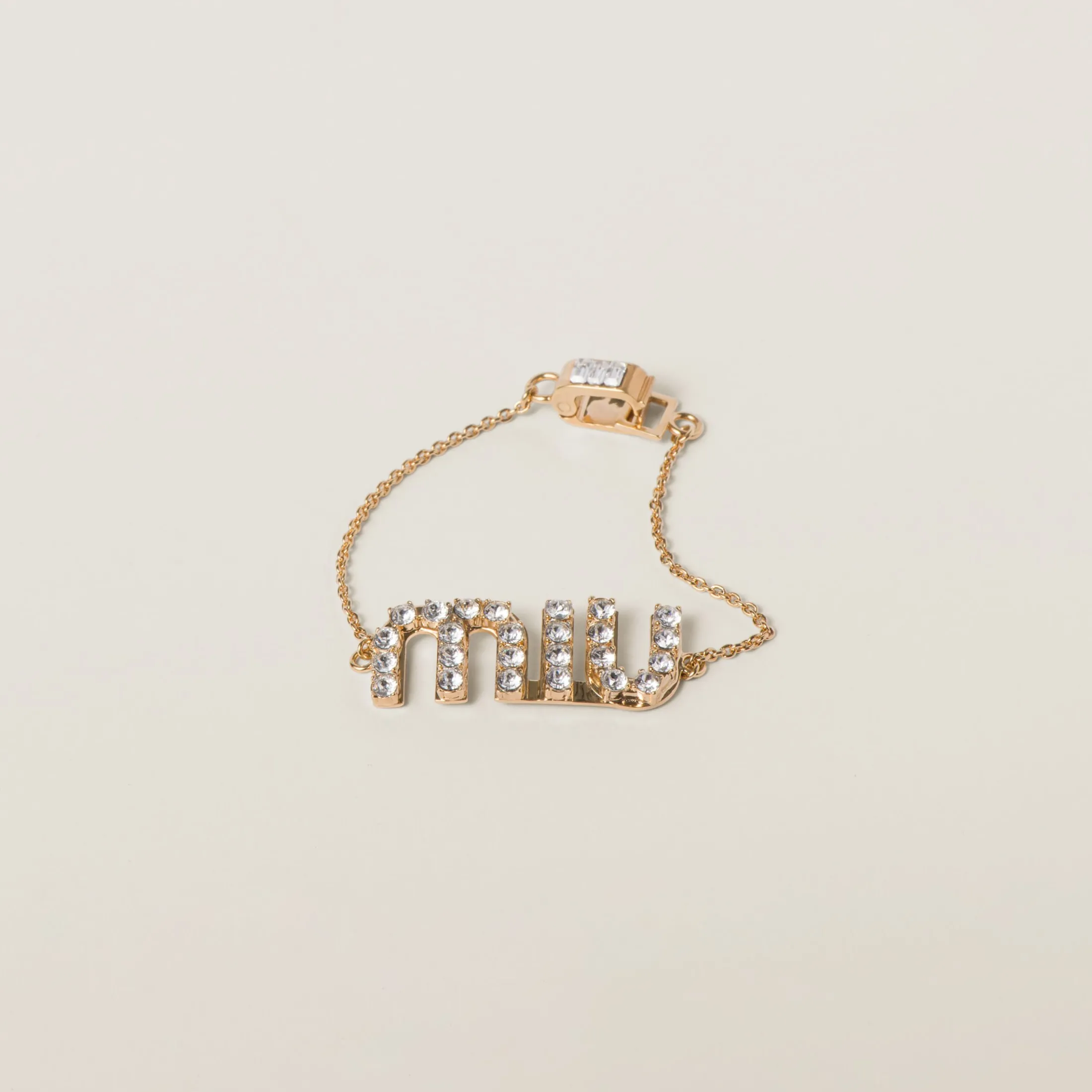 Gold/crystal Crystal Bracelet | Miu Miu