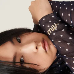 Gold/crystal Crystal Bracelet | Miu Miu
