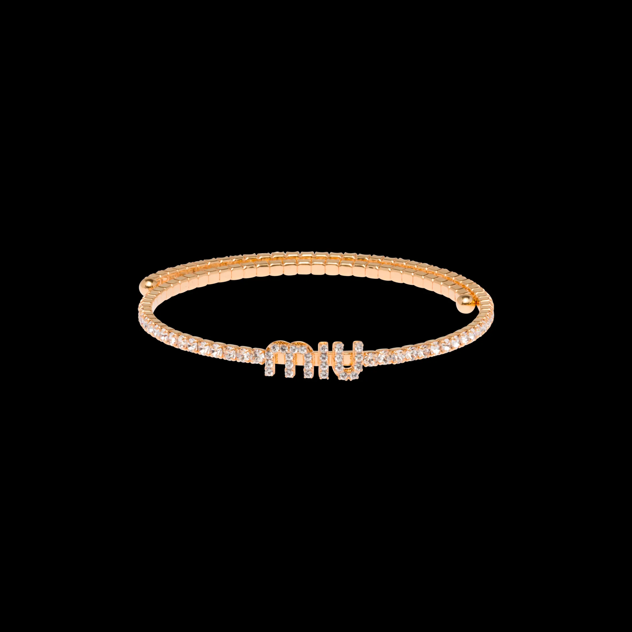 Gold/crystal Crystal Necklace | Miu Miu