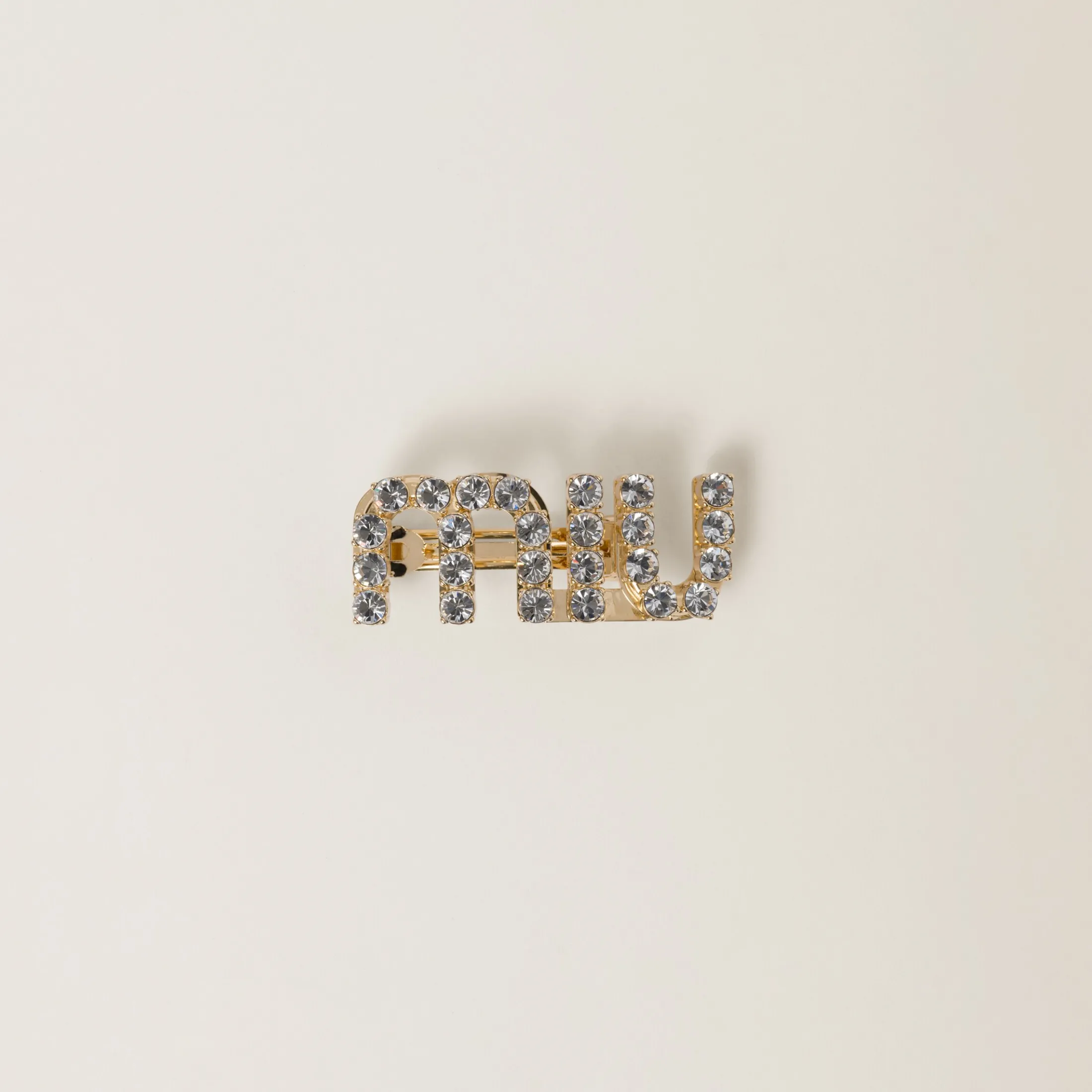 Gold/crystal Hair Clip With Crystals | Miu Miu