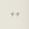 Gold/crystal Metal Earrings | Miu Miu