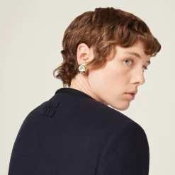 Gold/crystal Metal Earrings | Miu Miu