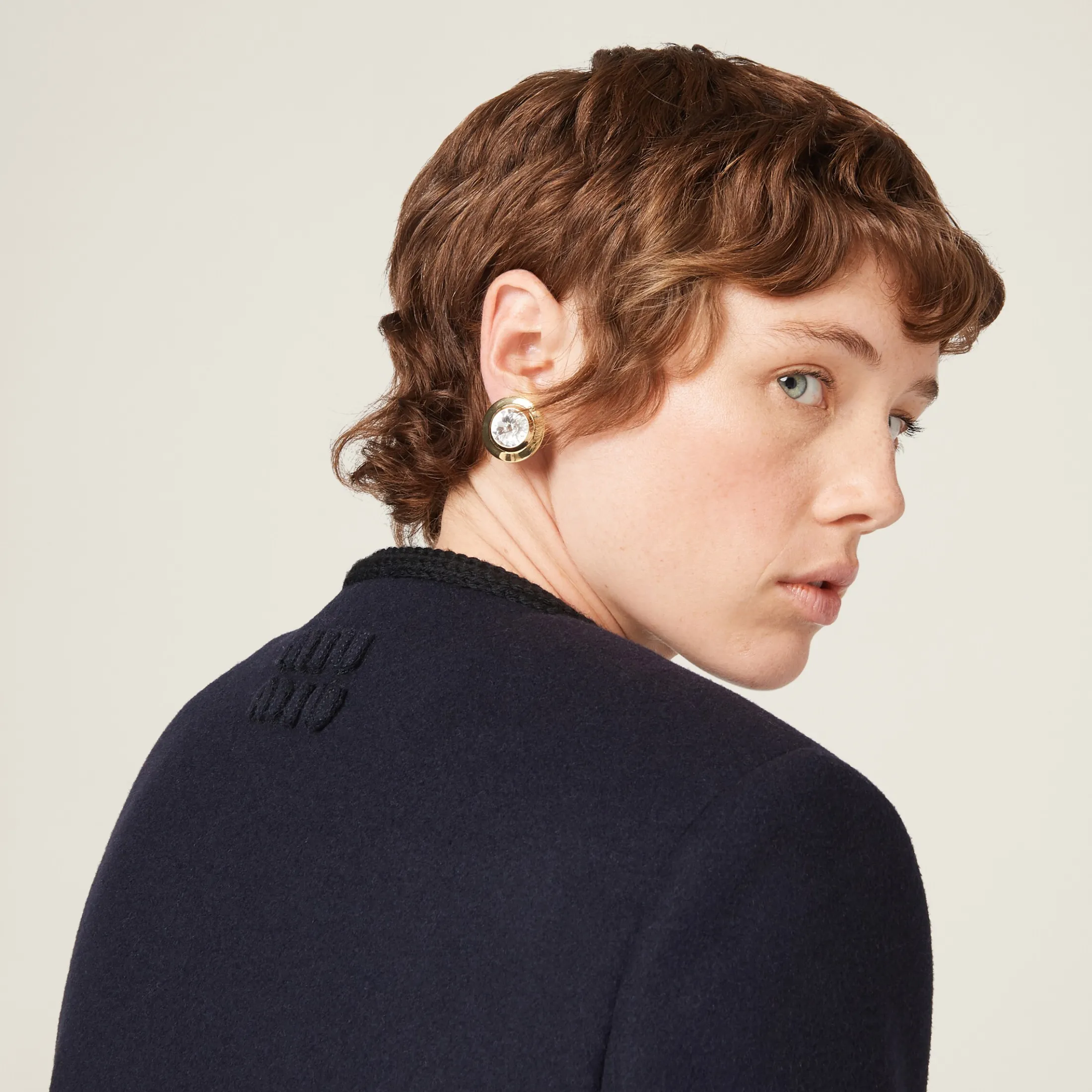 Gold/crystal Metal Earrings | Miu Miu