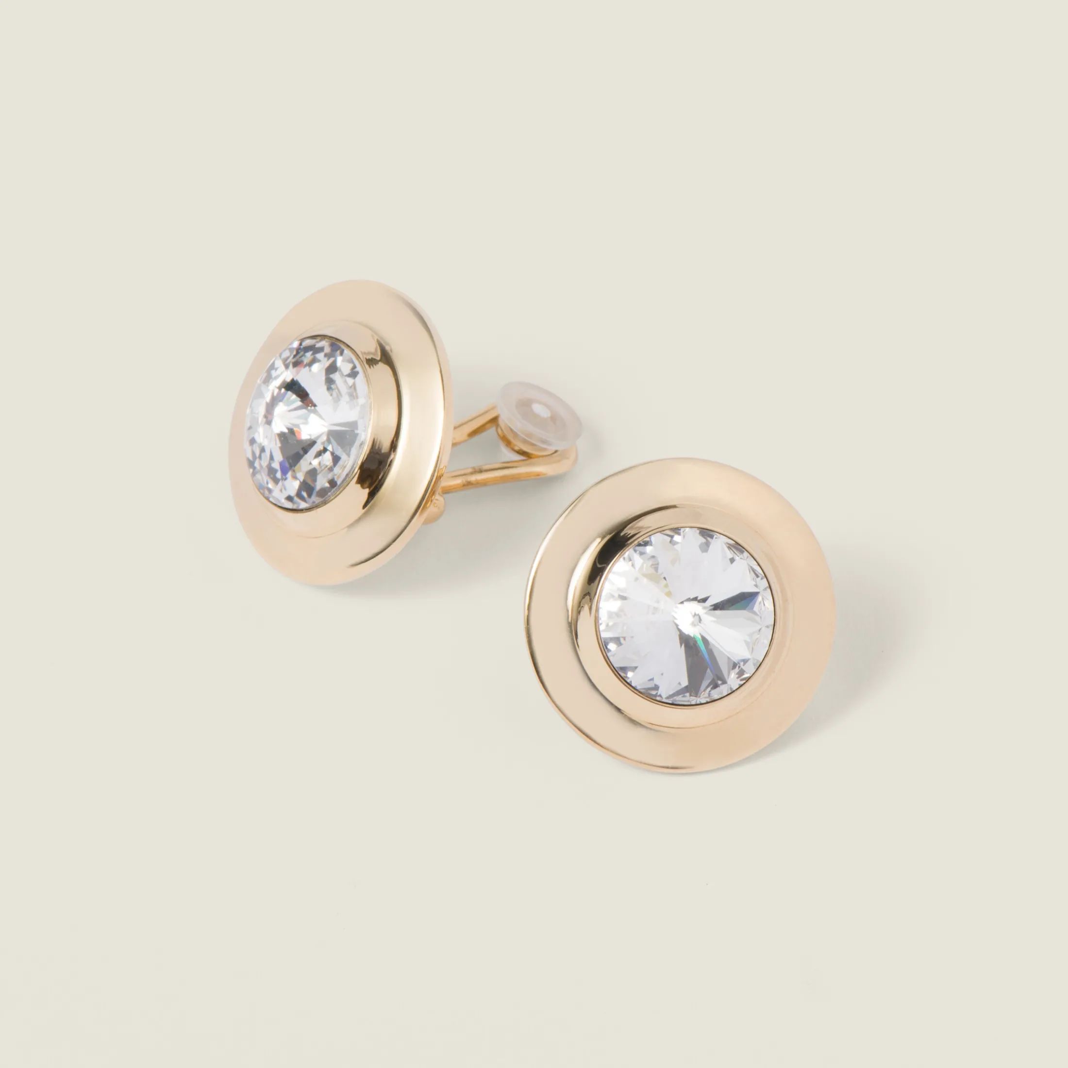 Gold/crystal Metal Earrings | Miu Miu