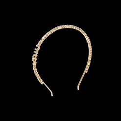 Gold/crystal Rigid Crystal Headband | Miu Miu