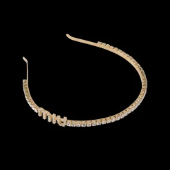 Gold/crystal Rigid Crystal Headband | Miu Miu