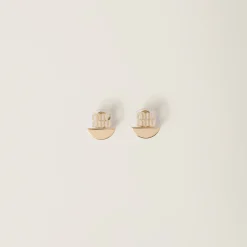 Gold/transparent Plexiglas And Metal Earrings | Miu Miu