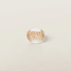 Gold/transparent Plexiglas And Metal Ring | Miu Miu