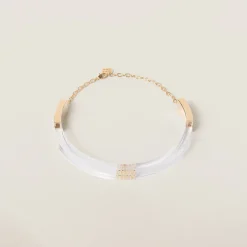 Gold/transparent Plexiglas And Metal Choker | Miu Miu