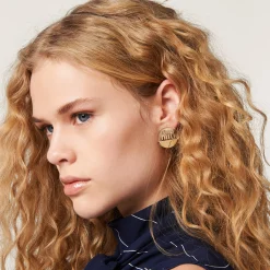 Gold/transparent Plexiglas And Metal Earrings | Miu Miu