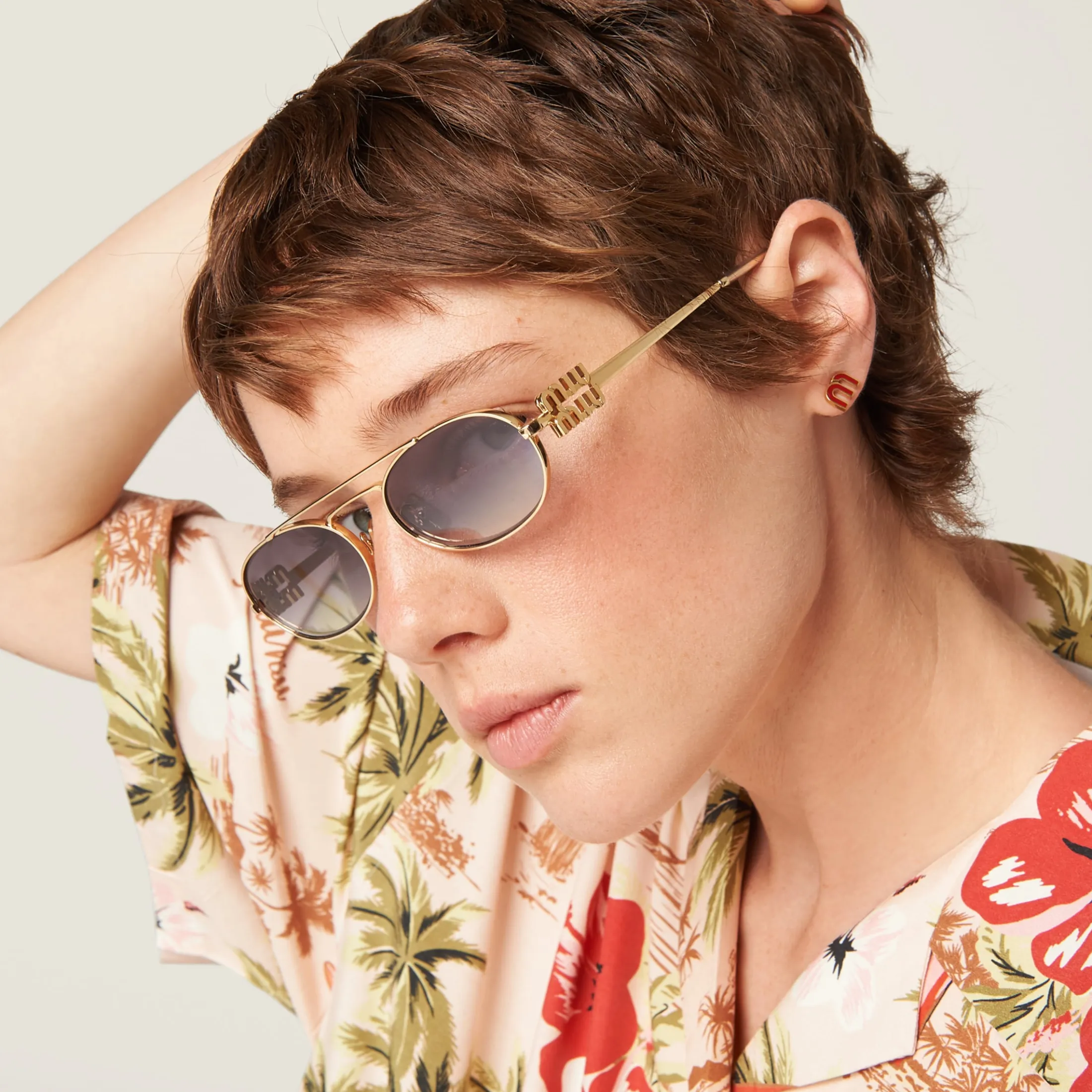 Gradient Iris Lenses Miu Miu Logo Sunglasses | Miu Miu