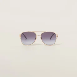 Gradient Smoky Gray Lenses Miu Miu Logo Sunglasses | Miu Miu