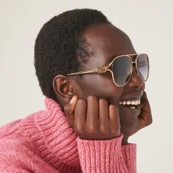 Gradient Smoky Gray Lenses Miu Miu Logo Sunglasses | Miu Miu