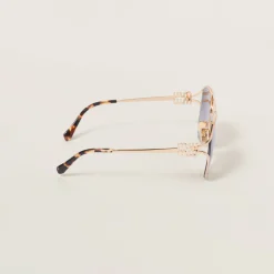 Gradient Smoky Gray Lenses Miu Miu Logo Sunglasses | Miu Miu