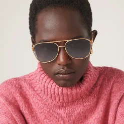 Gradient Smoky Gray Lenses Miu Miu Logo Sunglasses | Miu Miu