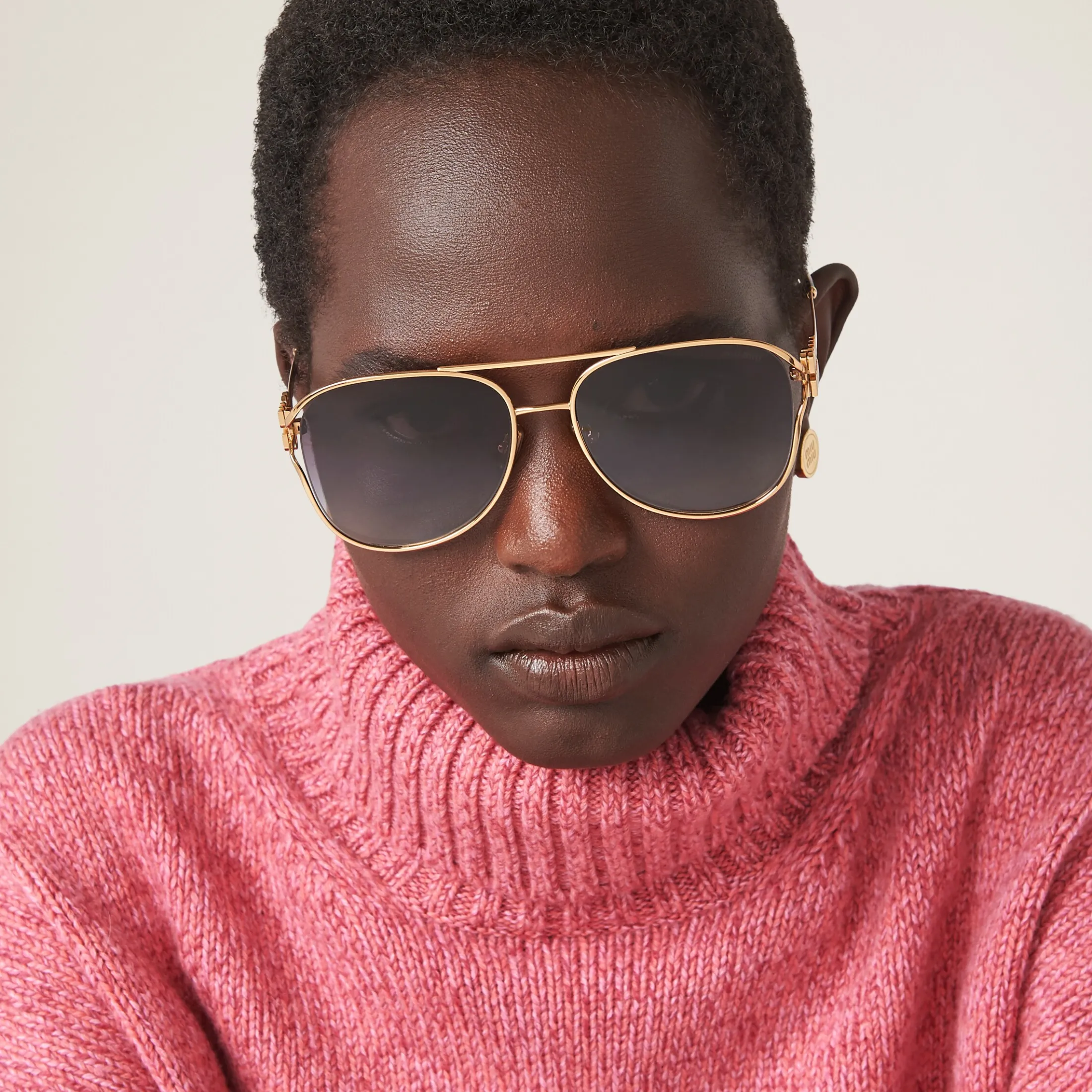 Gradient Smoky Gray Lenses Miu Miu Logo Sunglasses | Miu Miu