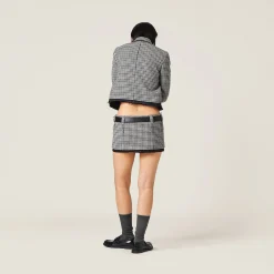 Gray/black Houndstooth Check Miniskirt | Miu Miu