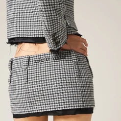 Gray/black Houndstooth Check Miniskirt | Miu Miu