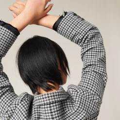 Gray/black Single-breasted Houndstooth Check Jacket | Miu Miu