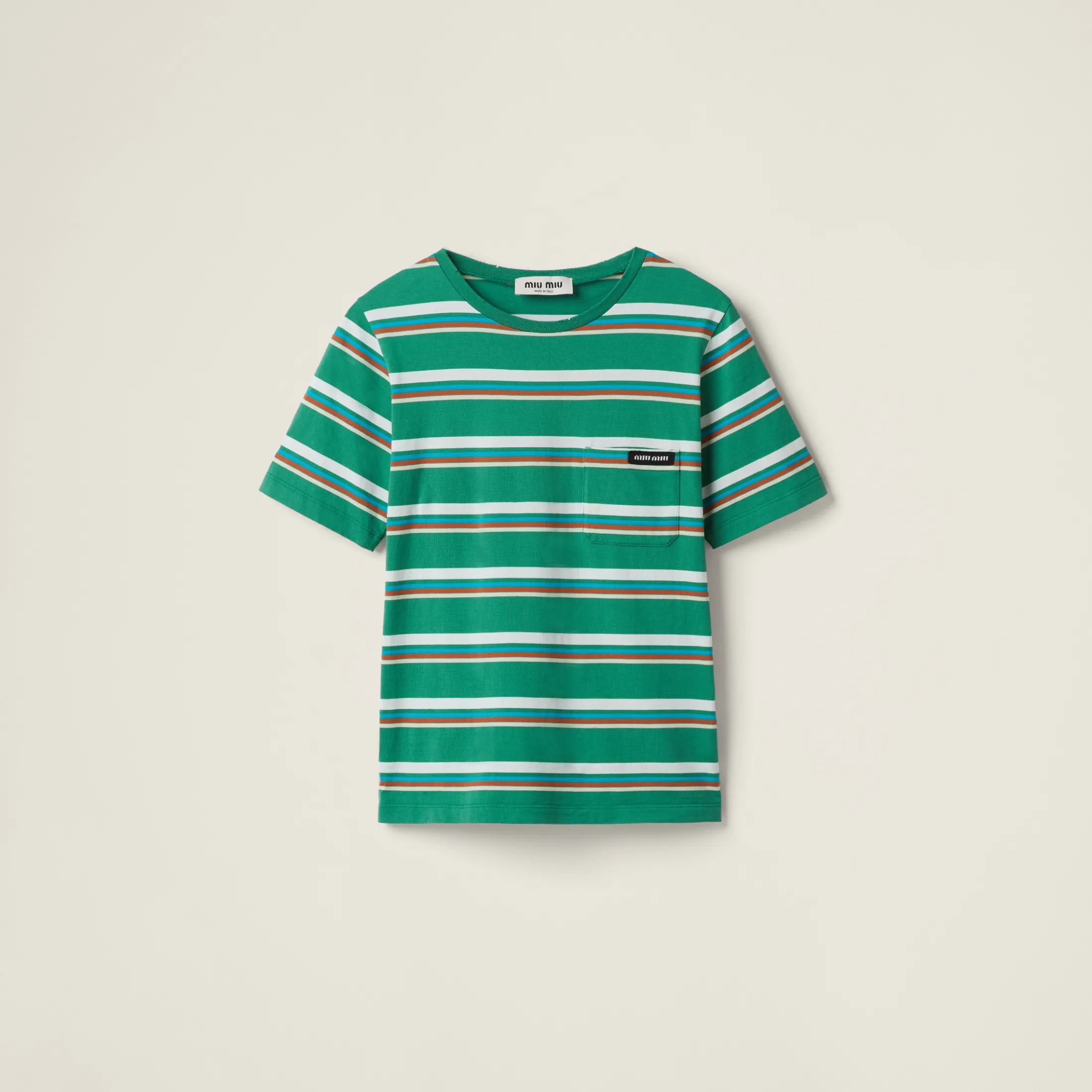 Green/white/light Blue Jersey T-shirt | Miu Miu