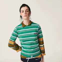 Green/white/light Blue Jersey T-shirt | Miu Miu