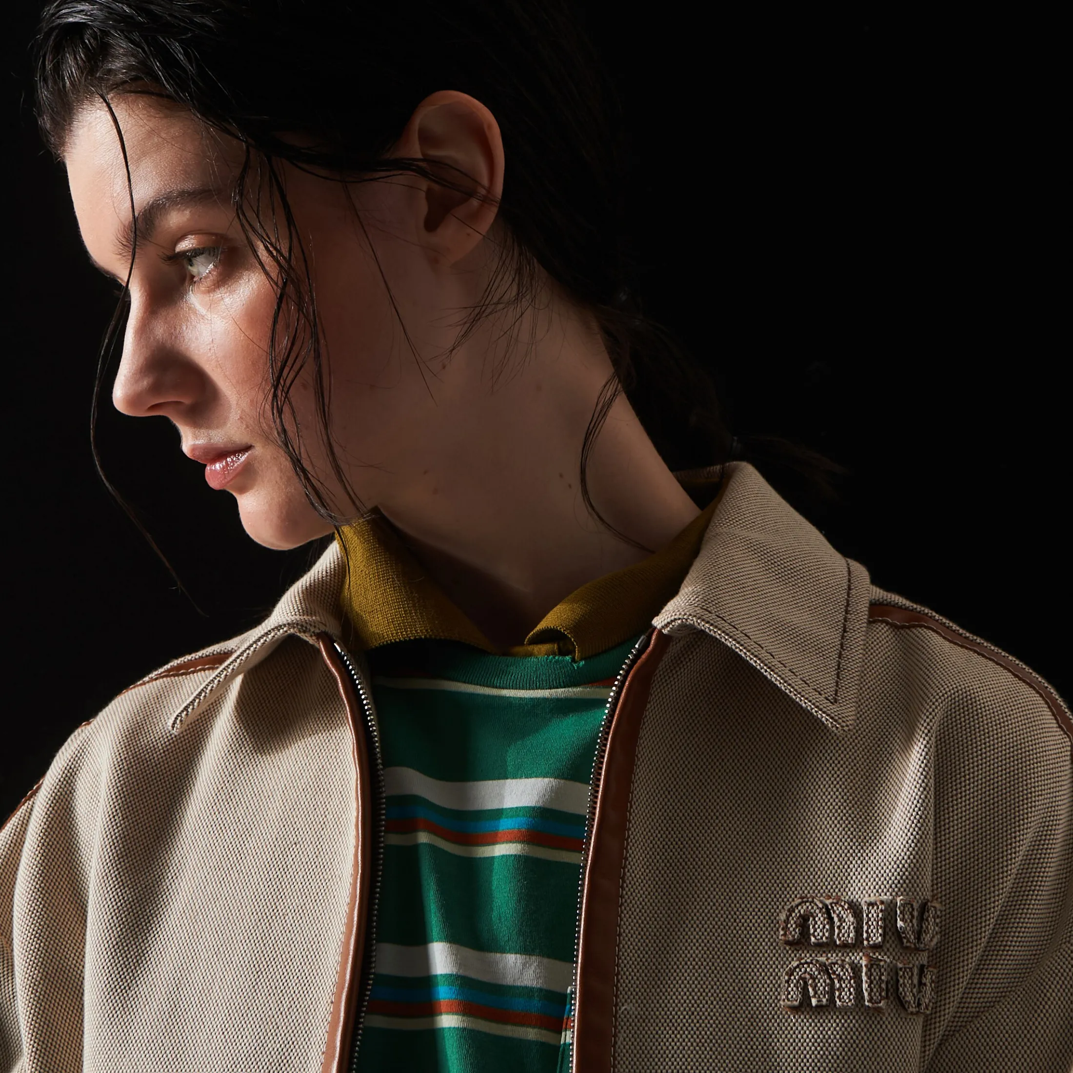Green/white/light Blue Jersey T-shirt | Miu Miu