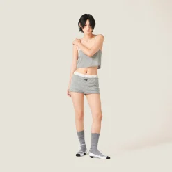 Grey Cashmere And Silk Shorts | Miu Miu