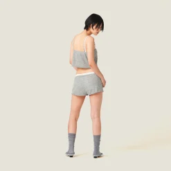 Grey Cashmere And Silk Shorts | Miu Miu
