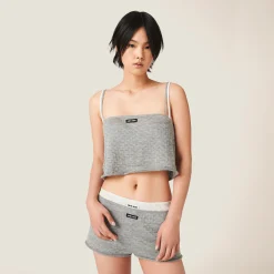 Grey Cashmere And Silk Shorts | Miu Miu