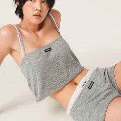 Grey Cashmere And Silk Shorts | Miu Miu