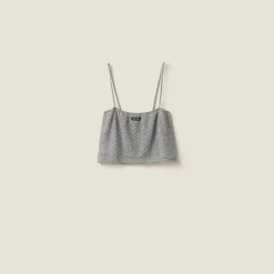 Grey Cashmere And Silk Top | Miu Miu
