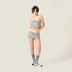Grey Cashmere And Silk Top | Miu Miu