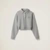 Grey Cotton Fleece Polo Shirt | Miu Miu